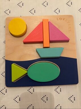 Lovevery Double Sided Wooden Puzzle - Bright Multicolor